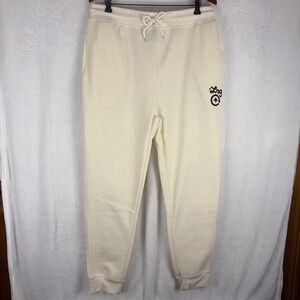 Lifted Research Group Mens‎ Lifted Script Cream Jogger Sweatpants Size XL NWT